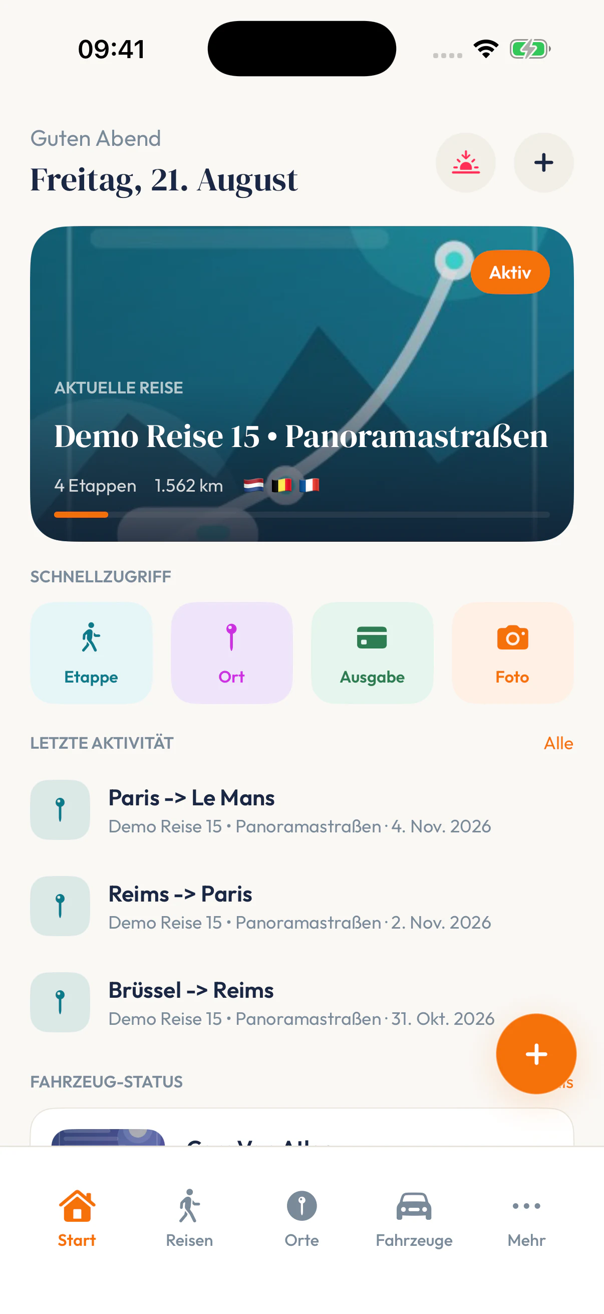 CaraTrip iPhone Dashboard